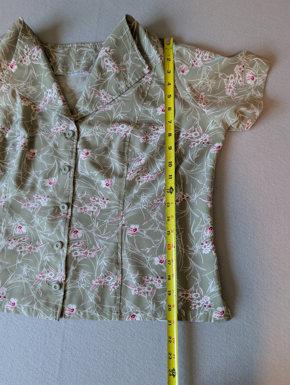 Floral Collared Blouse Button Down Cottage Prairie Vintage Inspired Sz M Petite image 7
